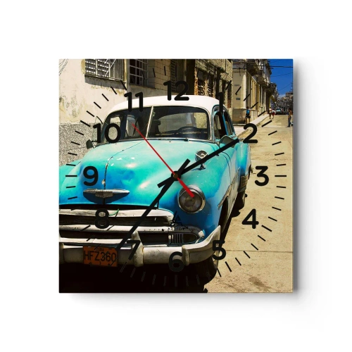Reloj de pared - Reloj de vidrio - ¡Viva Cuba! - 40x40 cm