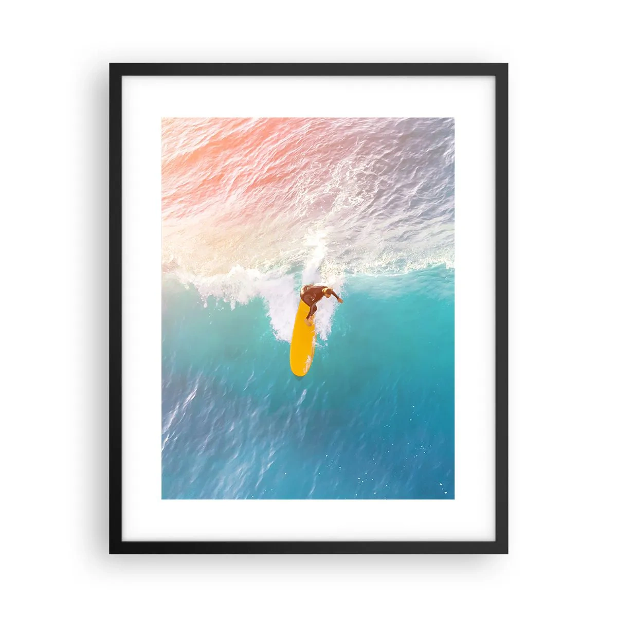 Póster en marco negro - Jinete del océano - 40x50 cm