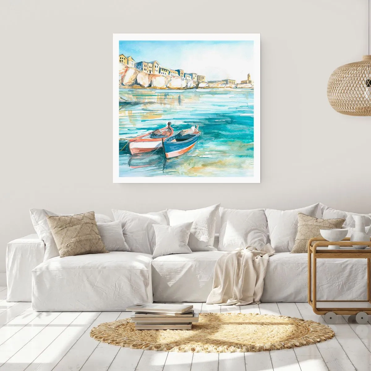Póster - Paisaje en azul - 40x40 cm