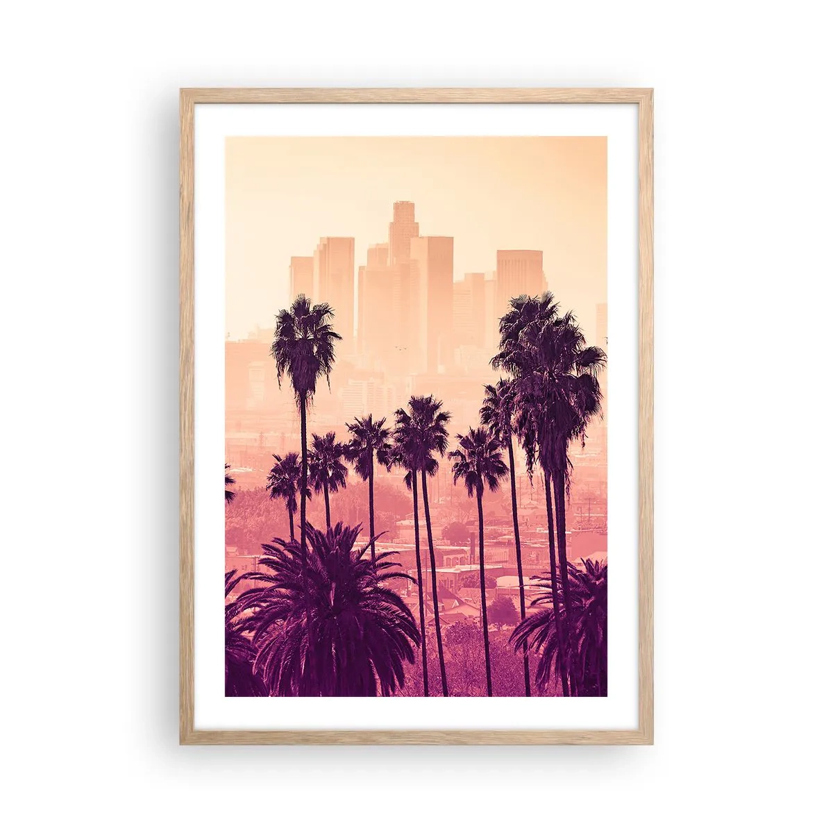 Póster en marco roble claro - El paisaje de California - 50x70 cm