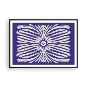 Póster en marco negro - Patrón étnico en tonos morados y blancos. - 100x70cm - Inspiraciones étnicas - Decoración de pared moderna para salón y dormitorio ARTTOR