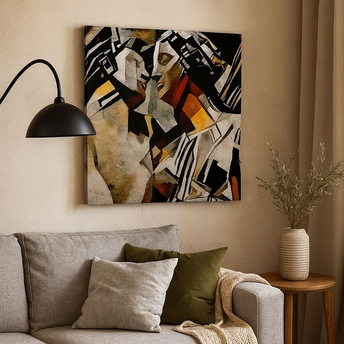 Cuadro sobre lienzo - Impresión de Imagen - Un beso escultural - 30x30 cm