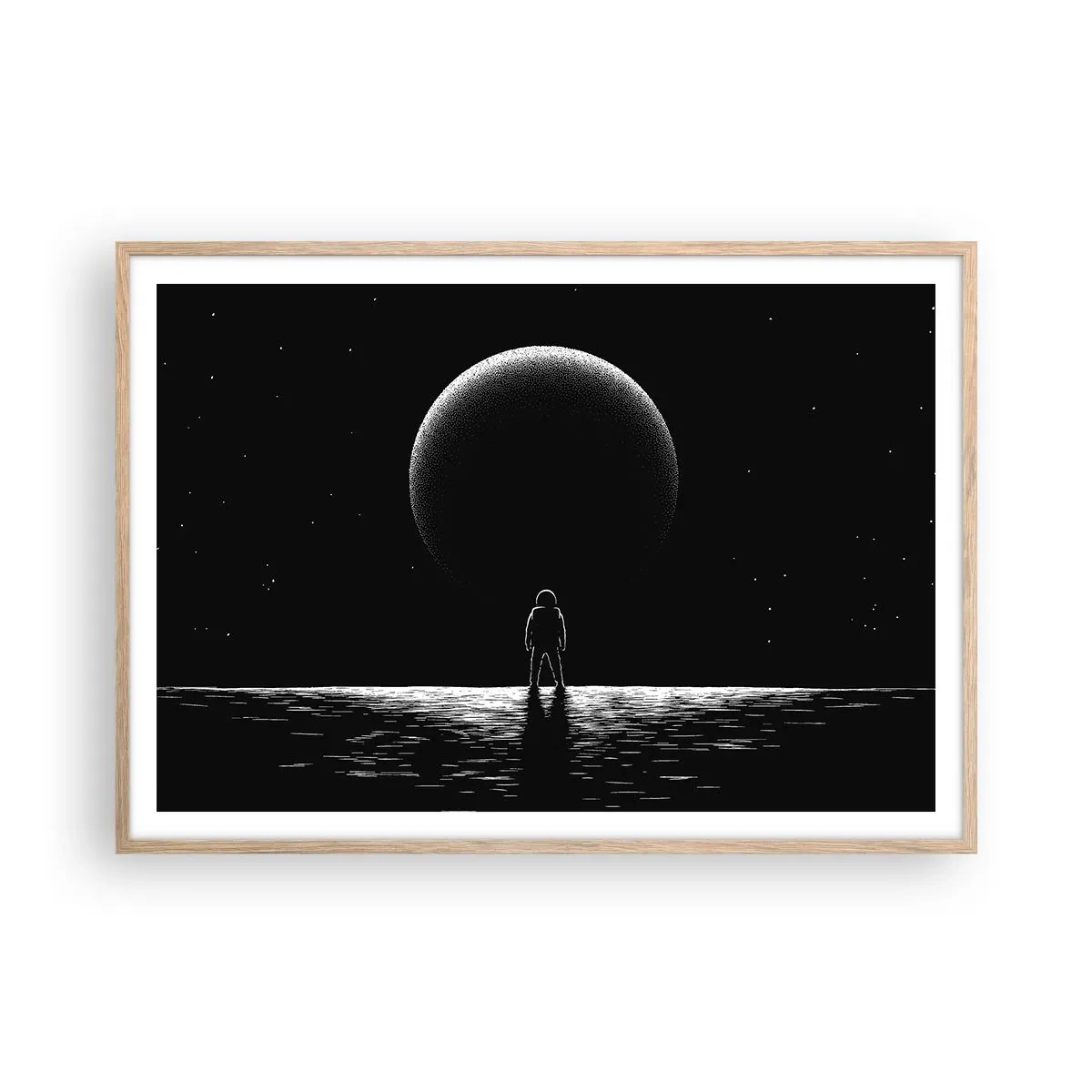 Póster en marco roble claro - Cara a cara - 100x70 cm