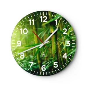 Reloj de pared - Reloj de vidrio - Conocer el propio verdor - 30x30 cm
