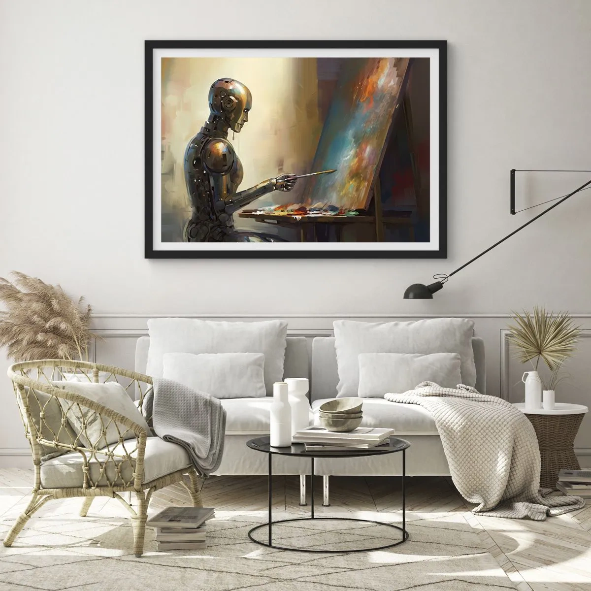 Póster en marco negro - Arte del futuro - 50x40 cm