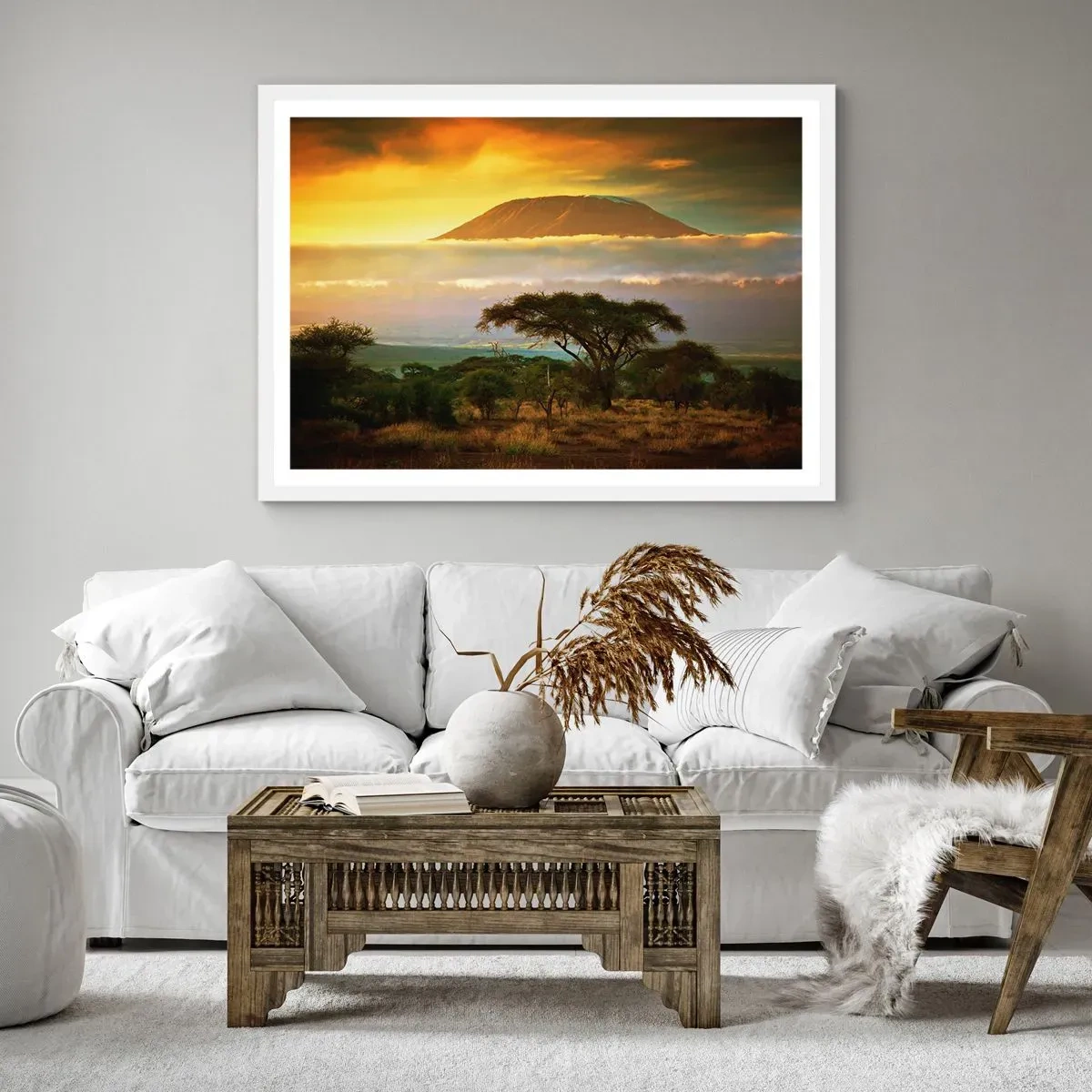 Póster en marco blanco - El sueño del viajero - 100x70 cm