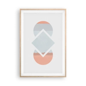 Póster en marco roble claro - Arte geométrico - 61x91 cm