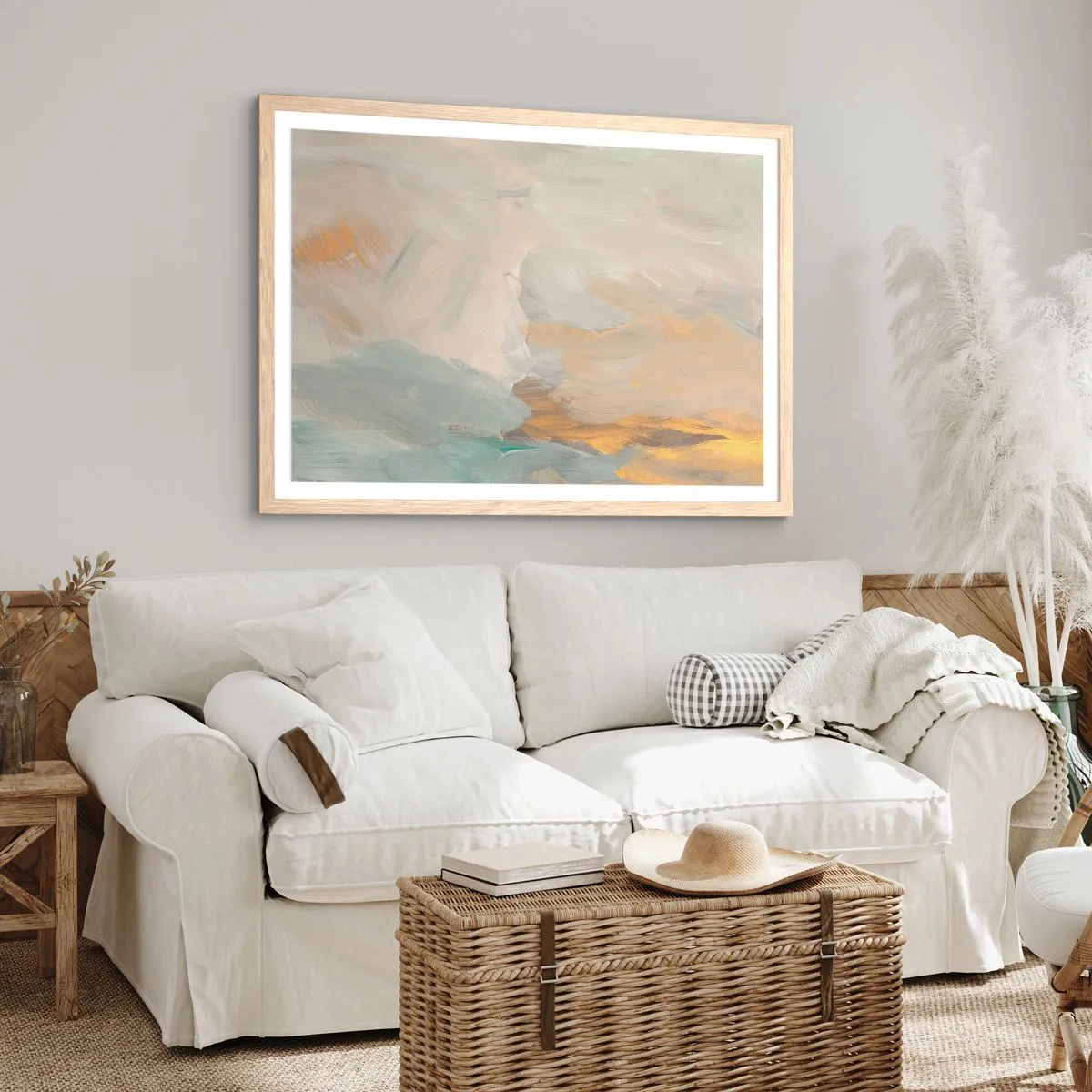 Póster en marco roble claro - Abstracción - una tierra de dulzura - 50x40 cm