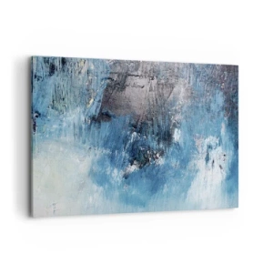 Cuadro sobre lienzo - Impresión de Imagen - Pinceladas abstractas en tonos azules - 100x70cm - Rapsodia celeste - Decoración de pared moderna para salón y dormitorio ARTTOR