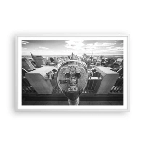 Póster en marco blanco - Sobre la ciudad - 91x61 cm