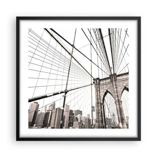 Póster en marco negro - Catedral de Nueva York - 50x50 cm