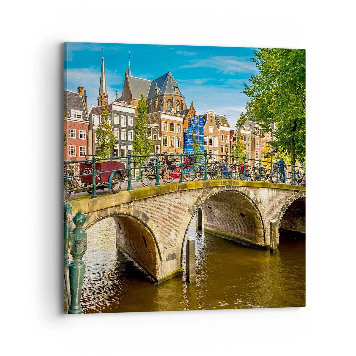 Cuadro sobre lienzo - Impresión de Imagen - Primavera en el canal - 70x70 cm