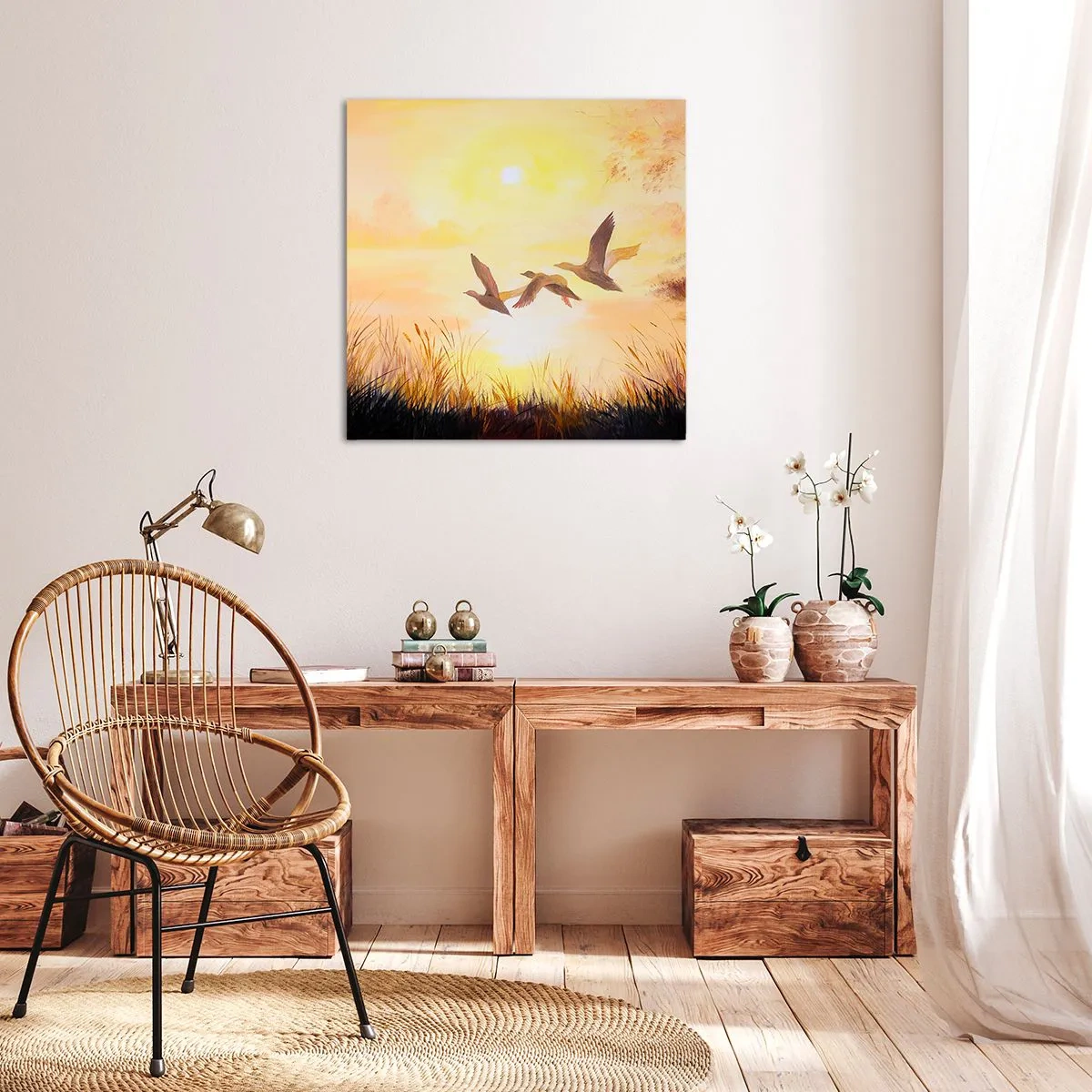 Cuadro sobre lienzo - Impresión de Imagen - El comienzo de un largo viaje - 60x60 cm