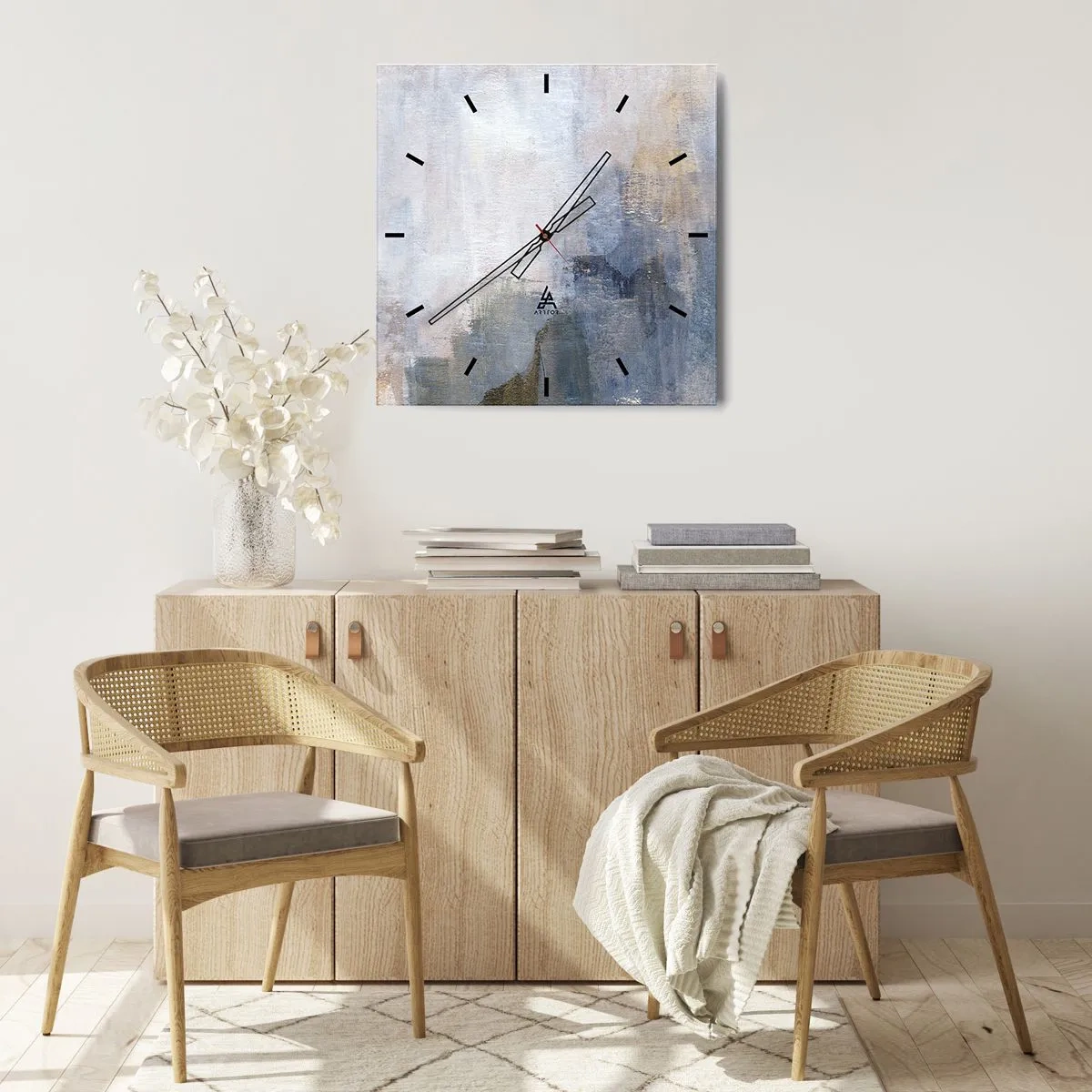 Reloj de pared - Reloj de vidrio - Tonos de color - 40x40 cm