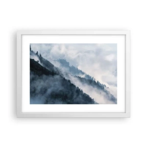 Póster en marco blanco - Misticismo de las montañas - 40x30 cm