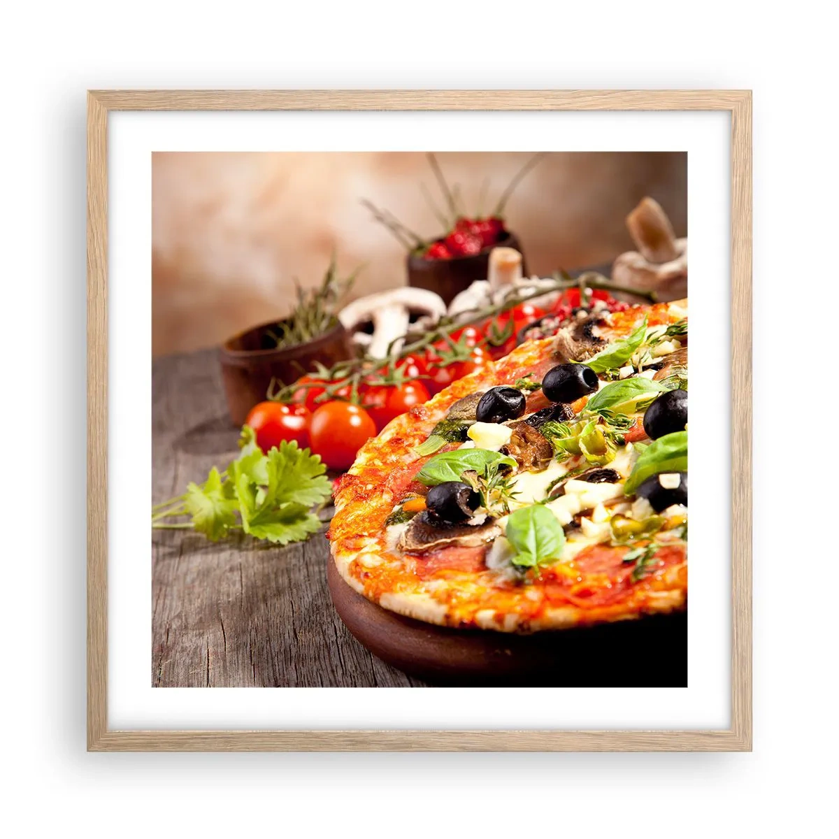 Póster en marco roble claro - De ingredientes puros - 50x50 cm