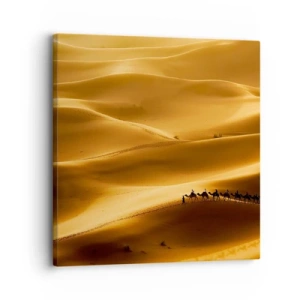 Cuadro sobre lienzo - Impresión de Imagen - Caravana sobre las olas del desierto - 30x30 cm