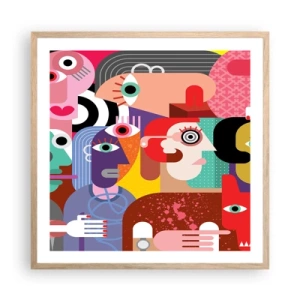 Póster en marco roble claro - Estilo Picasso - 60x60 cm