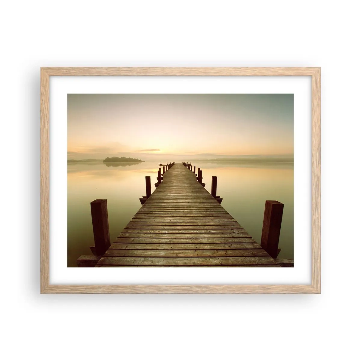 Póster en marco roble claro - Antes del amanecer, al amanecer, la luz - 50x40 cm