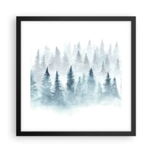 Póster en marco negro - Envuelto en la niebla - 40x40 cm