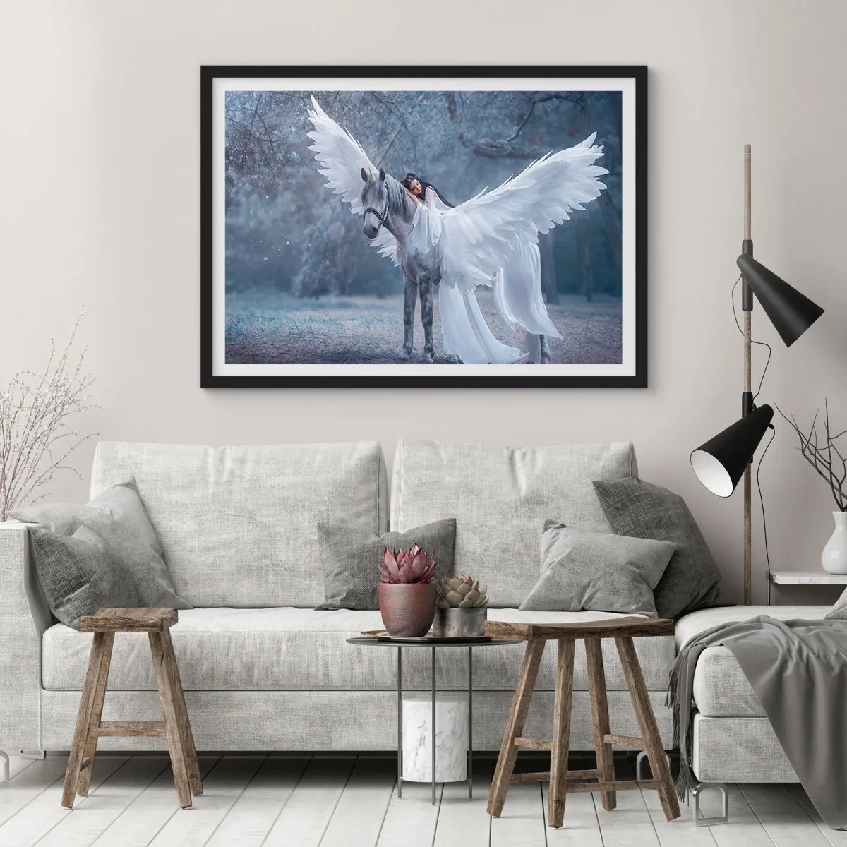 Póster en marco negro - Un momento de inspiración - 50x40 cm