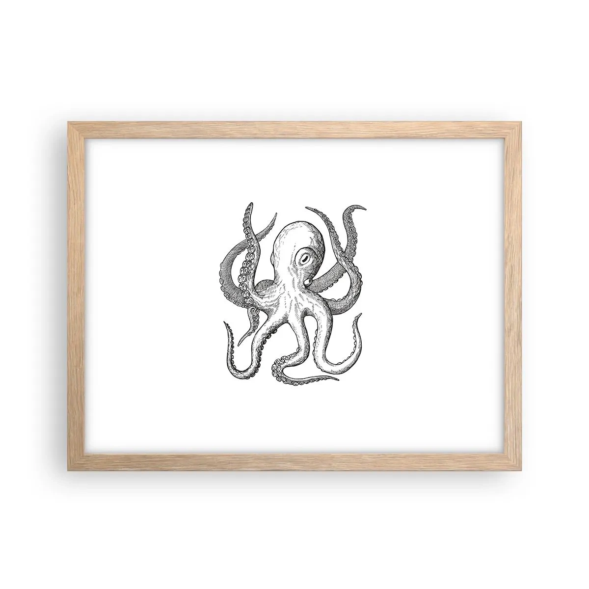 Póster en marco roble claro - Bailando con olas - 40x30 cm