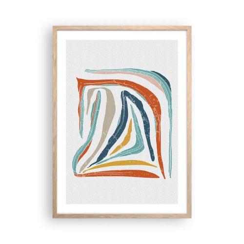 Póster en marco roble claro - Abstracción sonriente y amistosa - 50x70 cm