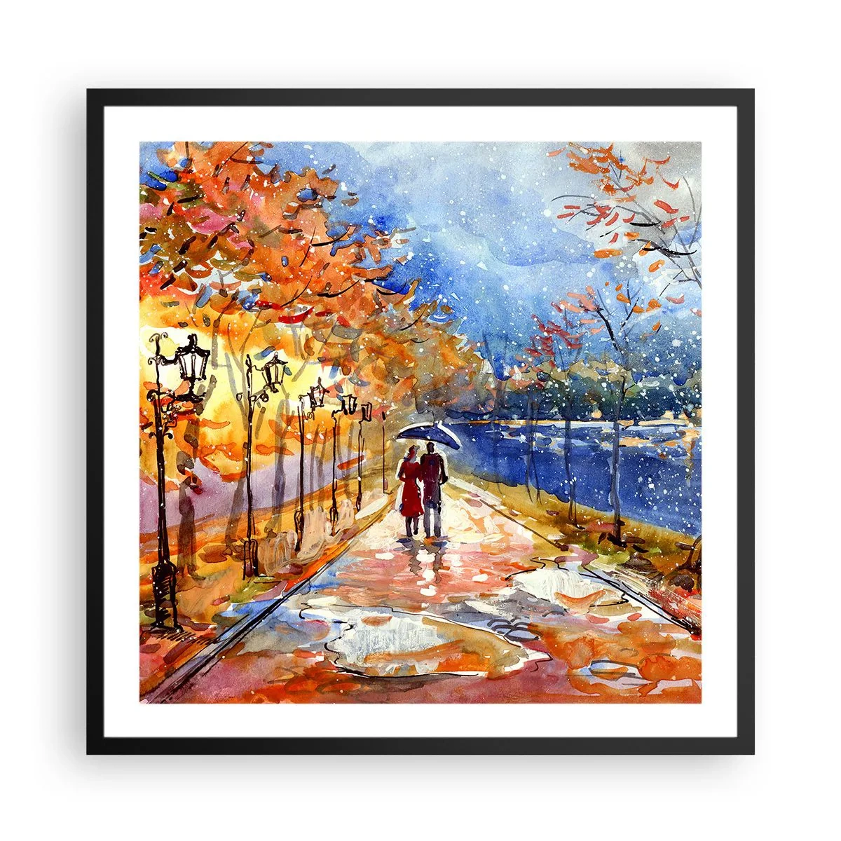 Póster en marco negro - Juntos hasta el límite del tiempo - 60x60 cm