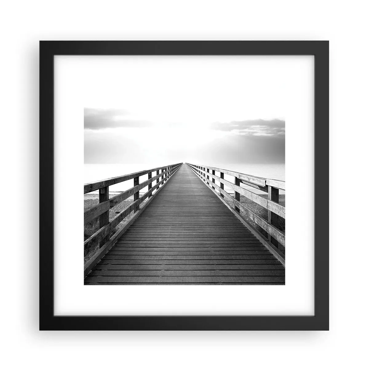 Póster en marco negro - En la distancia... - 30x30 cm