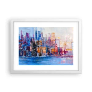 Póster en marco blanco - Una metrópoli alegre - 40x30 cm
