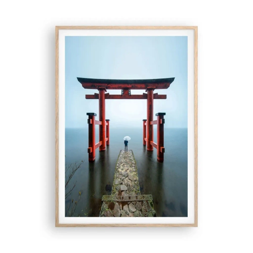 Póster en marco roble claro - Ensueño japonés - 70x100 cm