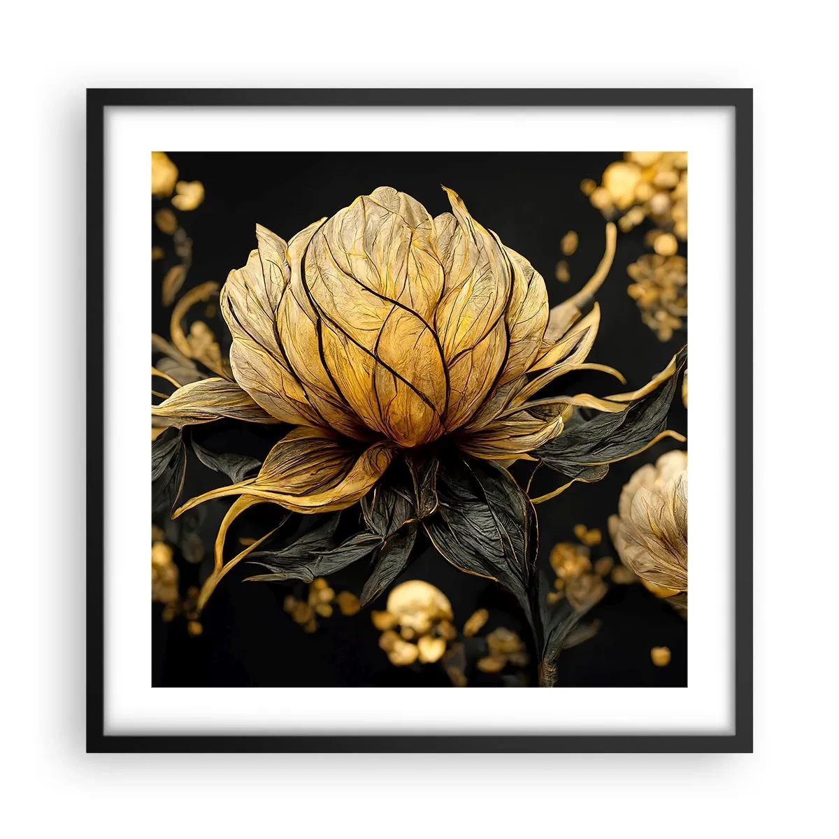 Póster en marco negro - Sutil fragilidad - 50x50 cm
