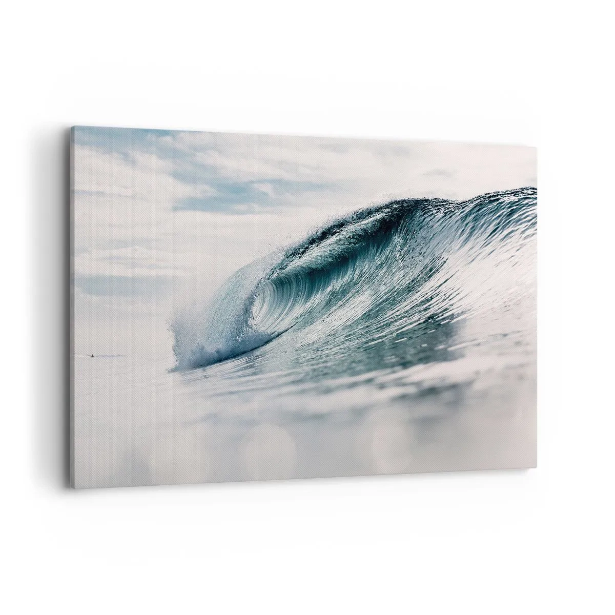 Cuadro sobre lienzo - Impresión de Imagen - Una ola del mar capturada en un momento dinámico contra el cielo. - 120x80cm - La cima del océano - Decoración de pared moderna para salón y dormitorio ARTTOR