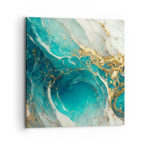 Cuadro sobre lienzo - Impresión de Imagen - Composición con vetas de oro - 70x70 cm