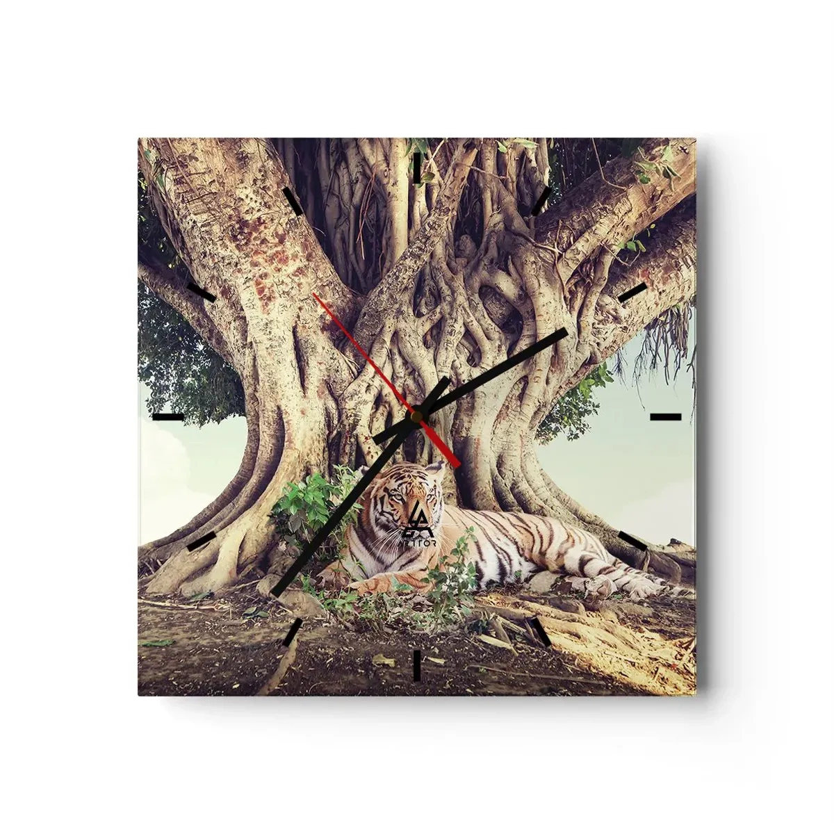 Reloj de pared - Reloj de vidrio - Una visión desde el Génesis - 40x40 cm