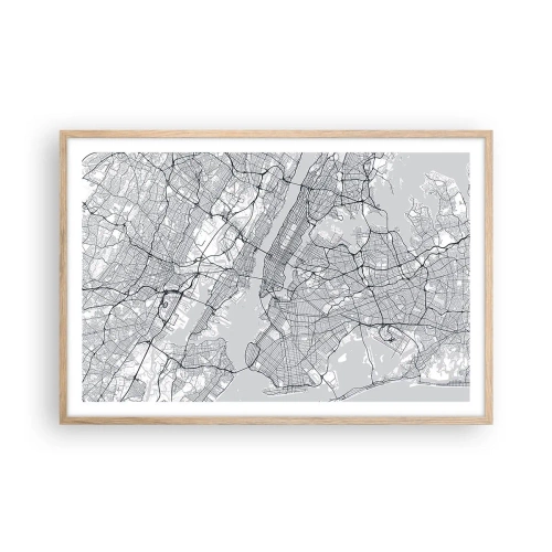 Póster en marco roble claro - Anatomía de una metrópolis - 91x61 cm
