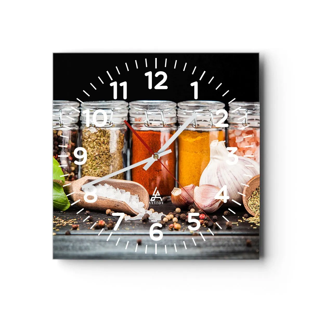 Reloj de pared - Reloj de vidrio - Para que la vida sepa bien - 30x30 cm