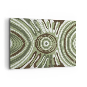 Cuadro sobre lienzo - Impresión de Imagen - Patrones abstractos en tonos verdes y marrones. - 100x70cm - Explosión de emociones - Decoración de pared moderna para salón y dormitorio ARTTOR