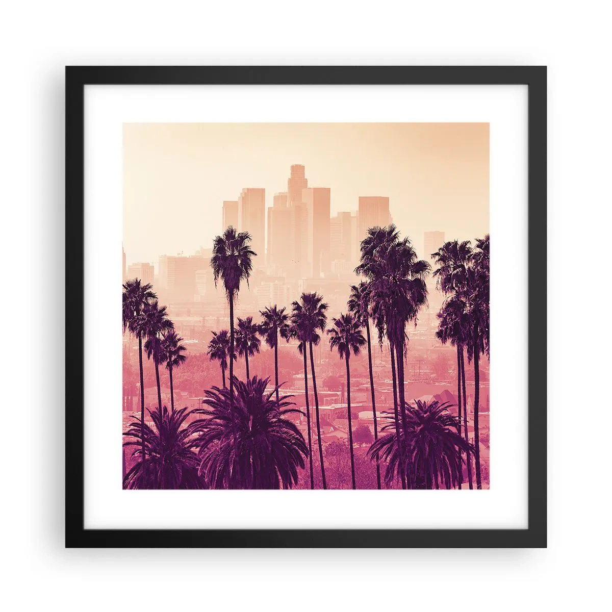 Póster en marco negro - El paisaje de California - 40x40 cm