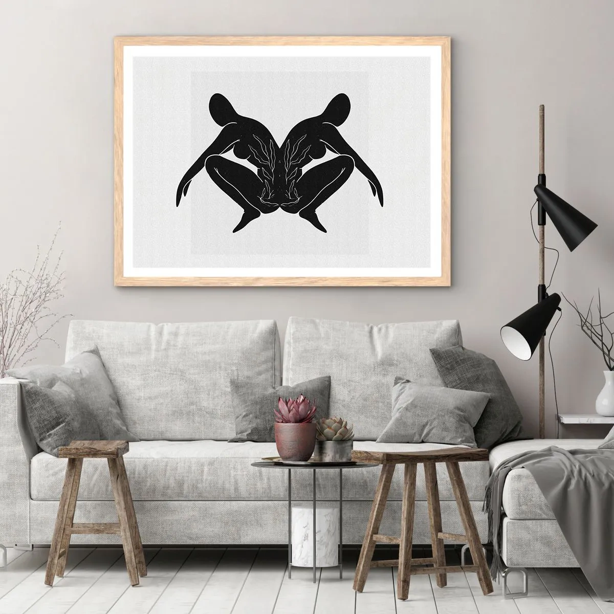 Póster en marco roble claro - Un alma compartida - 70x50 cm