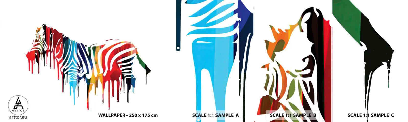 Muestra De Fotomural Standard Eco - No solo blanco y negro - Abstracción, costillas, Gráficos - 100x30 cm