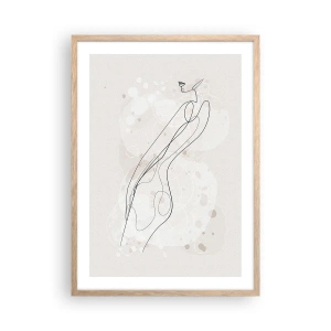 Póster en marco roble claro - Una mirada no dice nada y al mismo tiempo lo dice todo - 50x70 cm