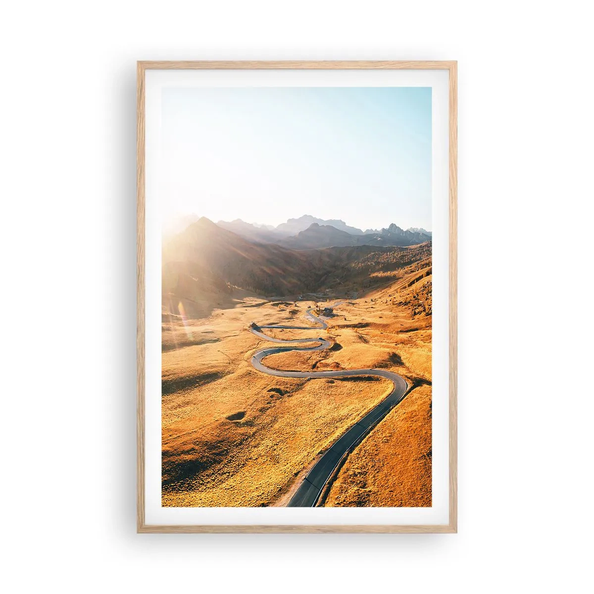 Póster en marco roble claro - En un valle dorado - 61x91 cm