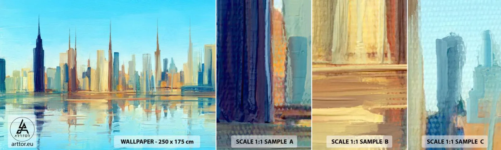 Muestra De Fotomural Standard Eco - Metrópolis soleada - Ciudad, Arquitectura, Pedazo - 100x30 cm