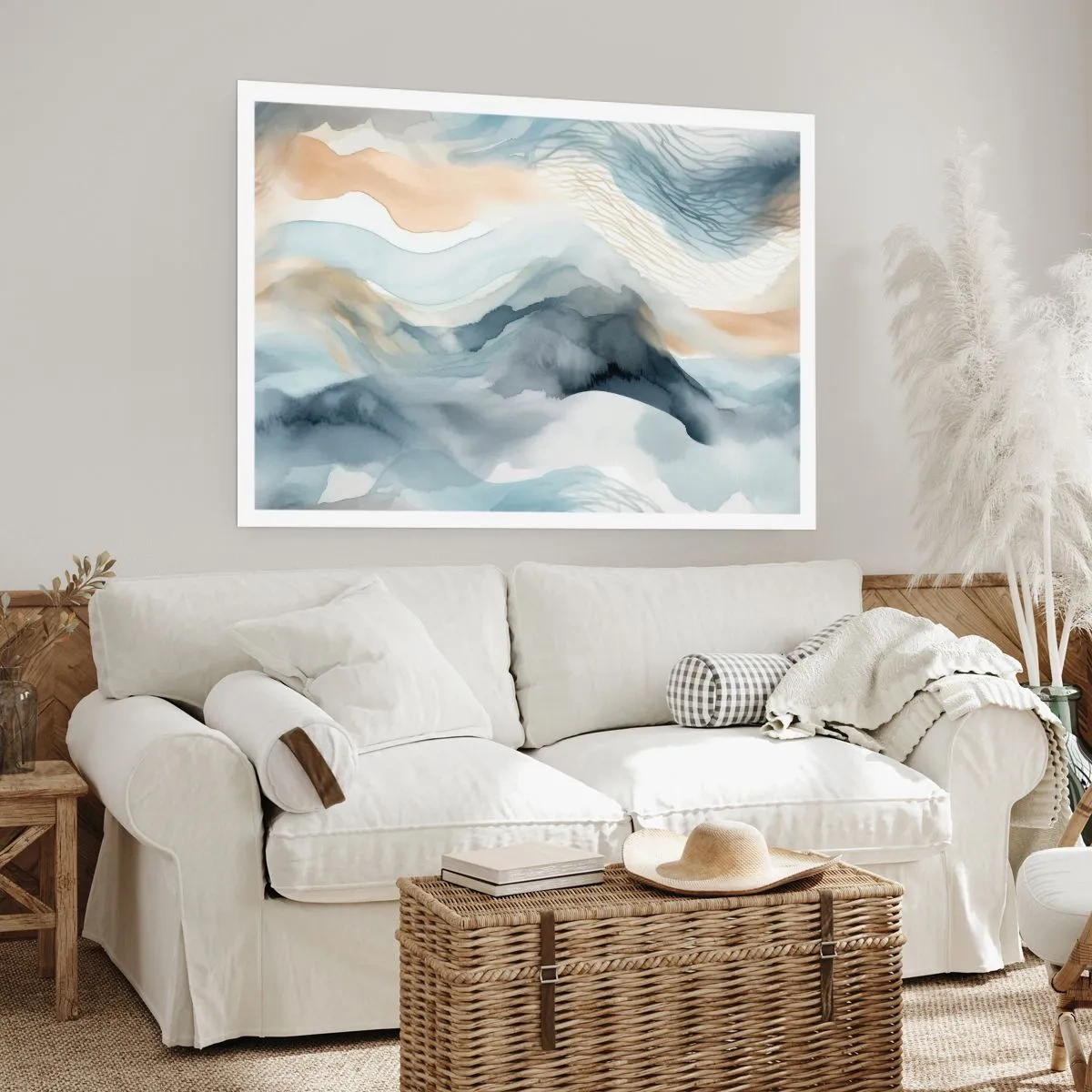 Póster - Abstracción de nieve y niebla - 70x50 cm