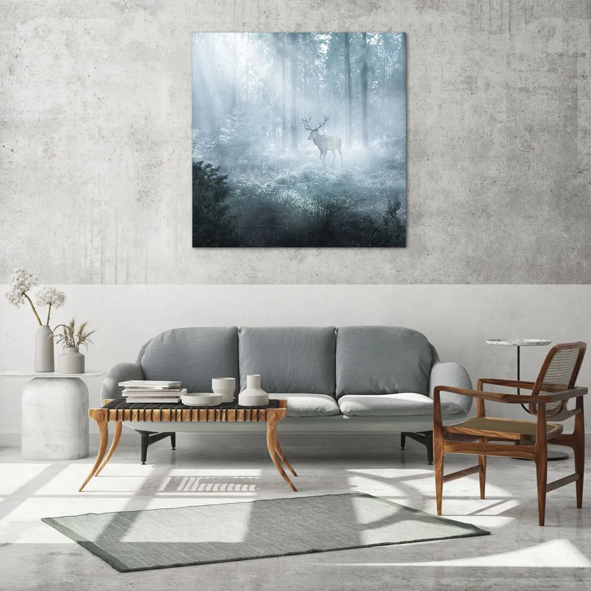 Cuadro sobre vidrio - Impresiones sobre Vidrio - Ronda matutina por la finca - 60x60 cm