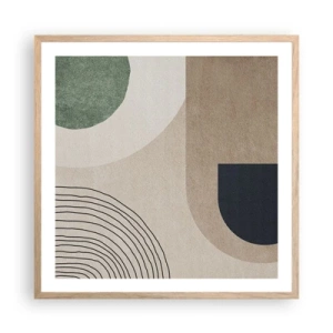 Póster en marco roble claro - La delicadeza de un óvalo - 60x60 cm
