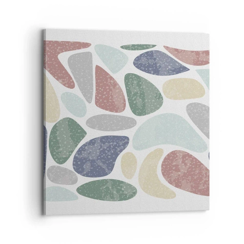 Cuadro sobre lienzo - Impresión de Imagen - Mosaico de colores empolvados - 70x70 cm