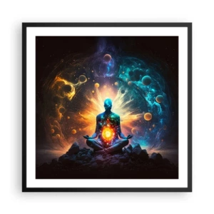 Póster en marco negro - Tranquilidad cósmica - 60x60 cm
