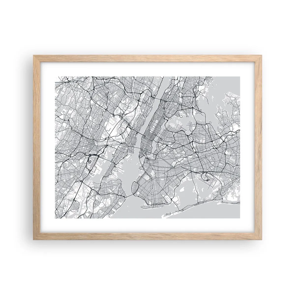 Póster en marco roble claro - Anatomía de una metrópolis - 50x40 cm